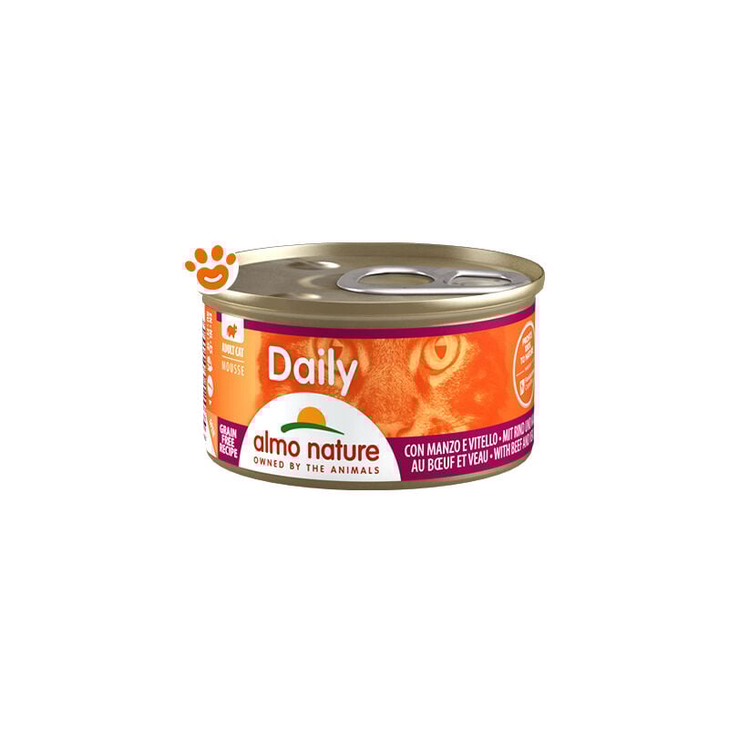 foto del prodotto almo nature cat adult daily mousse con manzo e vitello megapack cat adult daily mousse con manzo e vitello megapack lattina da 85 gr