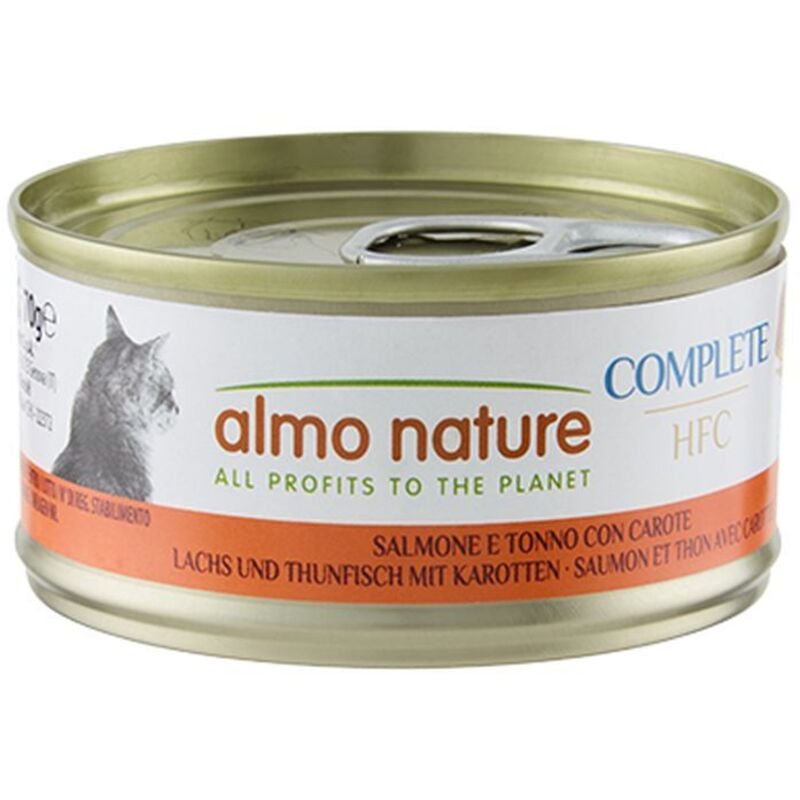 foto del prodotto almo nature cat adult hfc complete salmone con tonno e carote megapack almo nature cat adult hfc complete salmone con tonno e carote megapack
