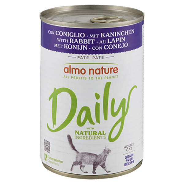 foto del prodotto almo nature cat daily 400 gr coniglio cibo umido per gatti 1 ordine scegli lo sconto bzr5 bzr20 200 punti fedelt 