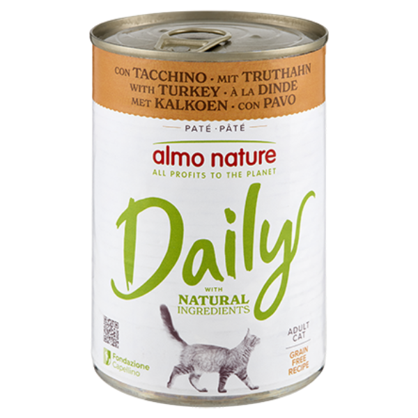 foto del prodotto almo nature cat daily 400 gr tacchino cibo umido per gatti 1 ordine scegli lo sconto bzr5 bzr20 200 punti fedelt 
