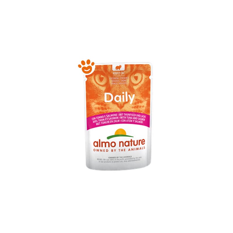 foto del prodotto almo nature cat daily tonno e salmone cat daily tonno e salmone bustina da 70 gr