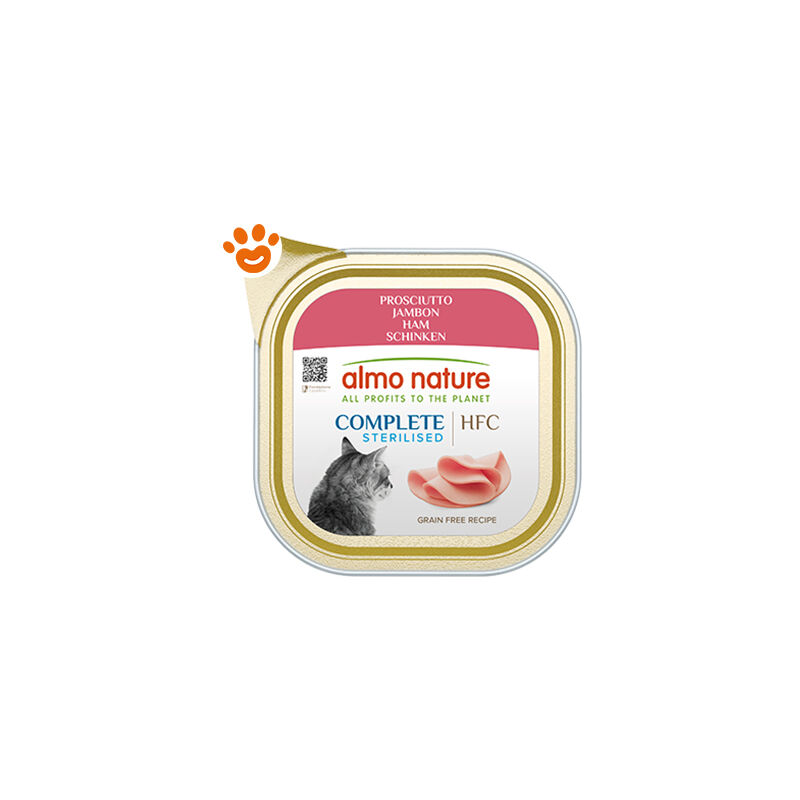 foto del prodotto almo nature - cat hfc complete sterilized prosciutto cat hfc complete sterilized prosciutto - vaschetta da 85 gr