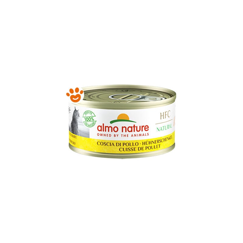 foto del prodotto almo nature cat hfc coscia di pollo 5017h megapack cat hfc coscia di pollo 5017h megapack lattina da 70 gr