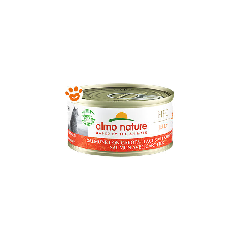foto del prodotto almo nature cat hfc jelly salmone e carota 5032h megapack cat hfc jelly salmone e carota 5032h megapack lattina da 70 gr