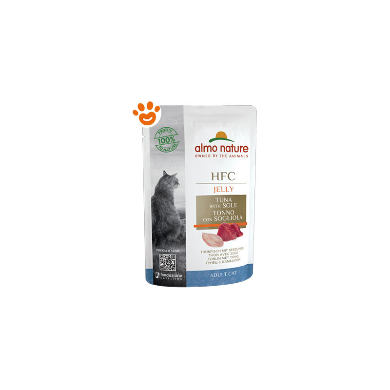 foto del prodotto almo nature cat hfc jelly tonno con sogliola cat hfc jelly tonno con sogliola bustina da 55 gr