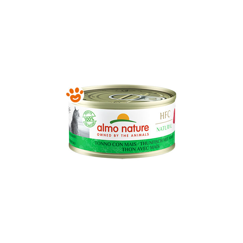 foto del prodotto almo nature cat hfc natural tonno con mais 5033h megapack cat hfc natural tonno con mais 5033h megapack lattina da 70 gr