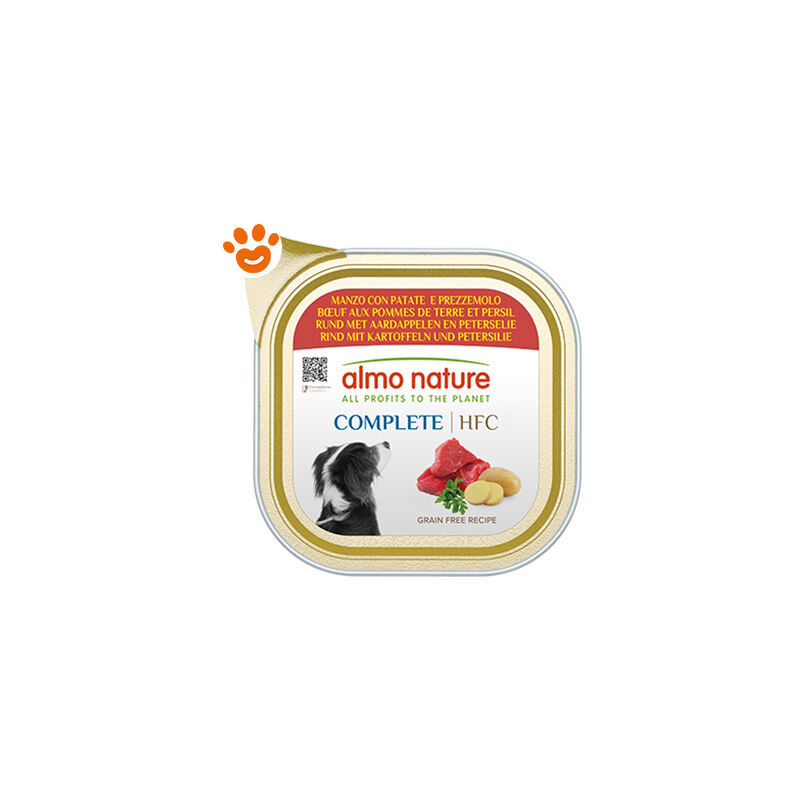 foto del prodotto almo nature dog hfc complete manzo con patate e prezzemolo dog hfc complete manzo con patate e prezzemolo vaschetta da 150 gr