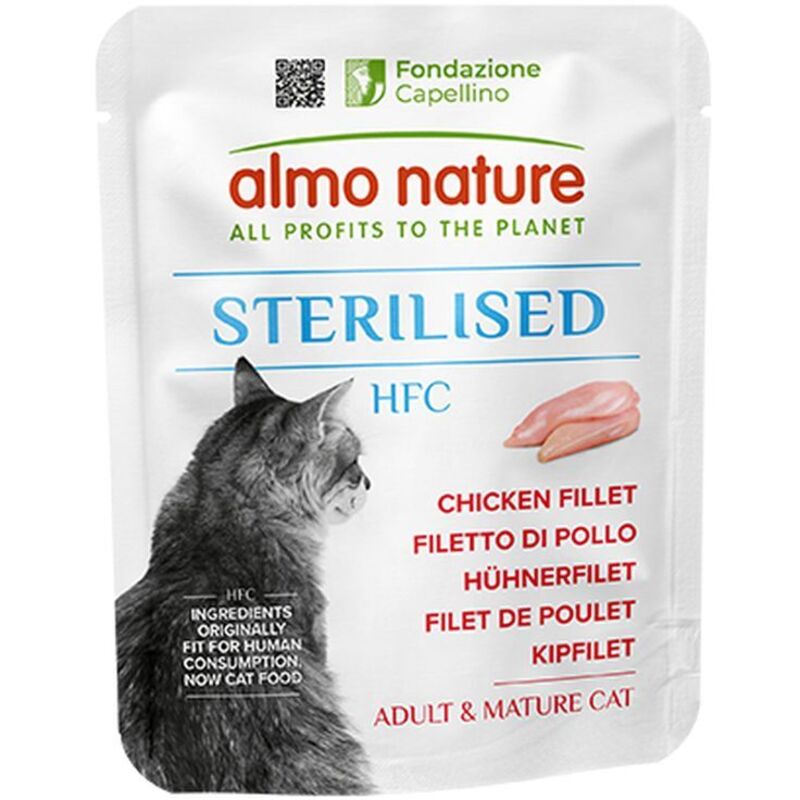 foto del prodotto almo nature gatto hfc sterilised busta 50gr filetto di pollo