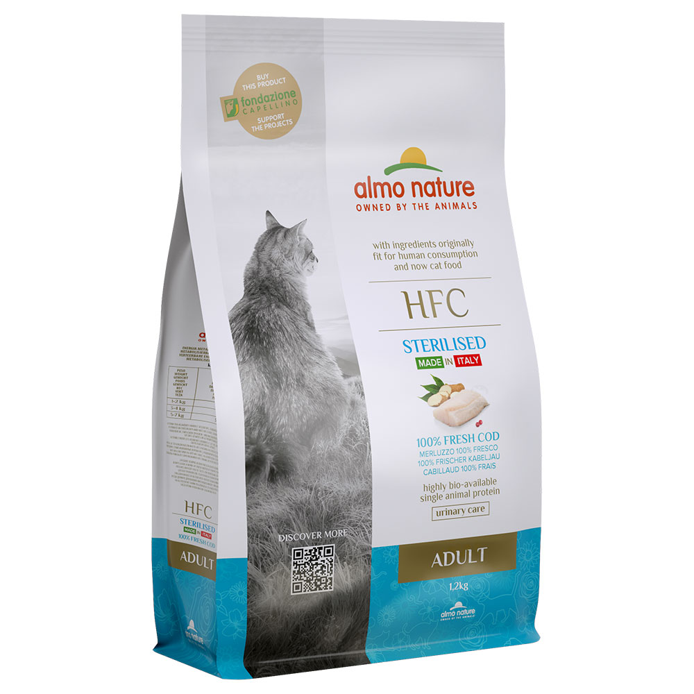 foto del prodotto almo nature hfc adult sterilised merluzzo fresco crocchette per gatti 1,2 kg