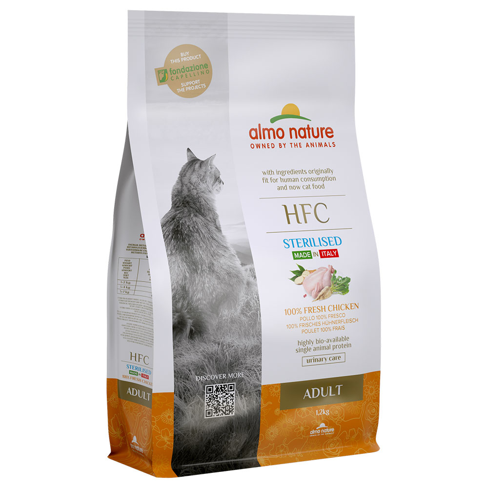 foto del prodotto almo nature hfc adult sterilised pollo fresco crocchette per gatti 1,2 kg