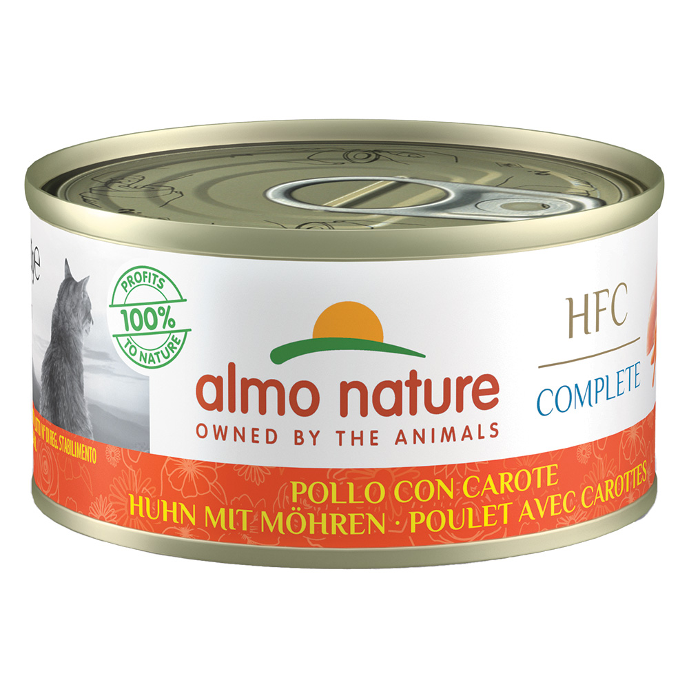 foto del prodotto almo nature hfc complete 6 x 70 g alimento umido per gatto pollo con carote
