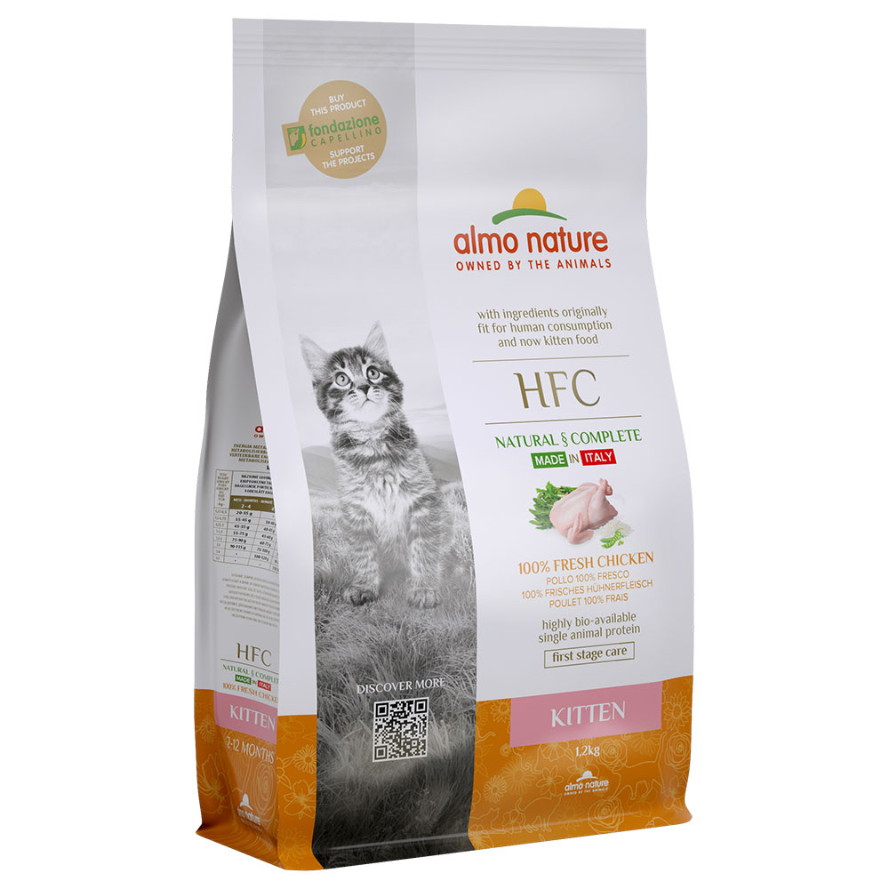 foto del prodotto almo nature hfc kitten pollo fresco crocchette per gatti 1,2 kg