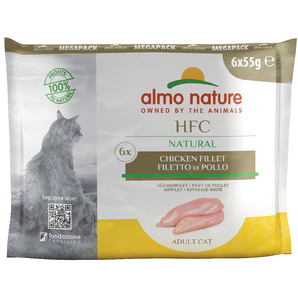 foto del prodotto almo nature hfc natural buste 6 x 55 g alimento umido per gatti filetto di pollo