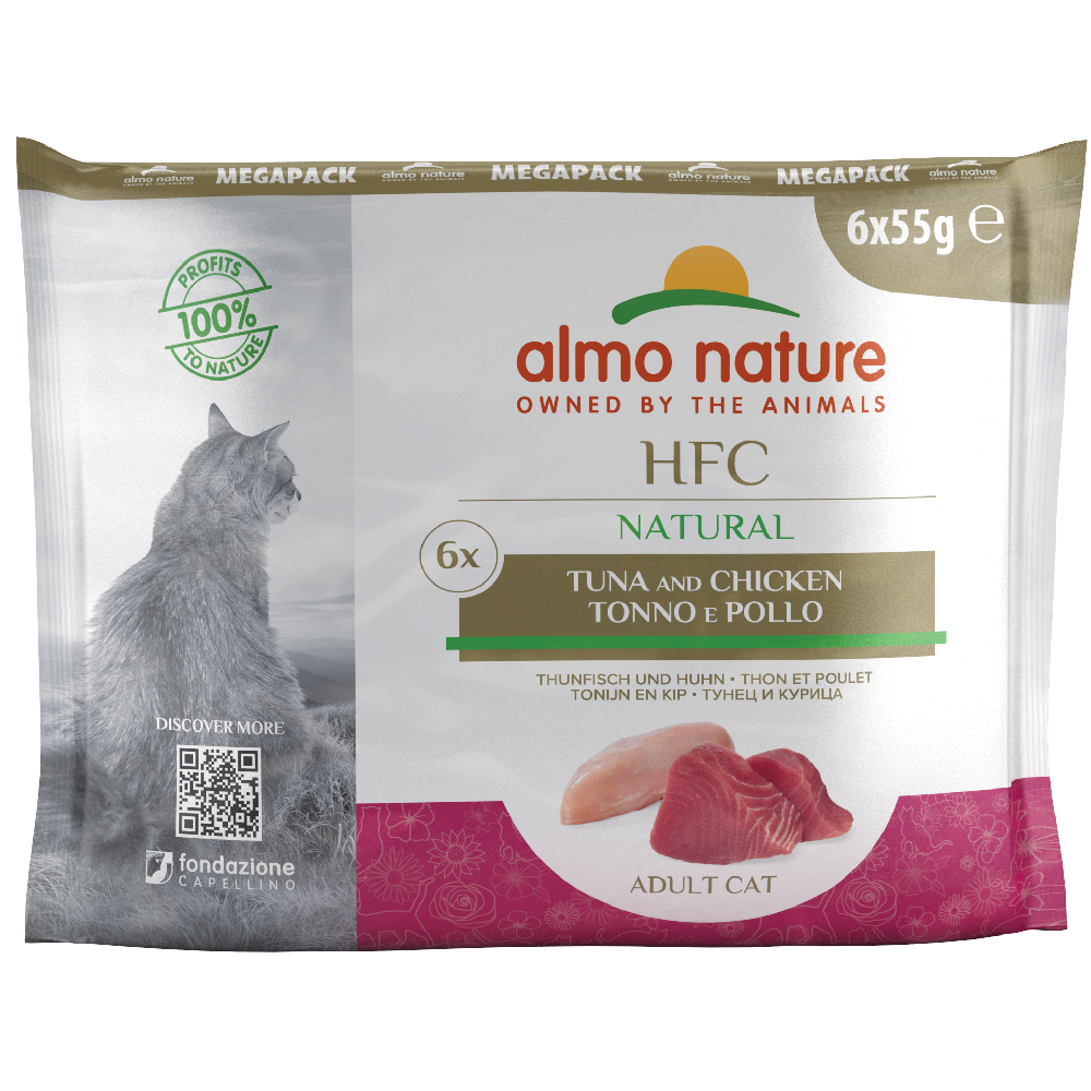 foto del prodotto almo nature hfc natural buste 6 x 55 g alimento umido per gatti tonno e pollo