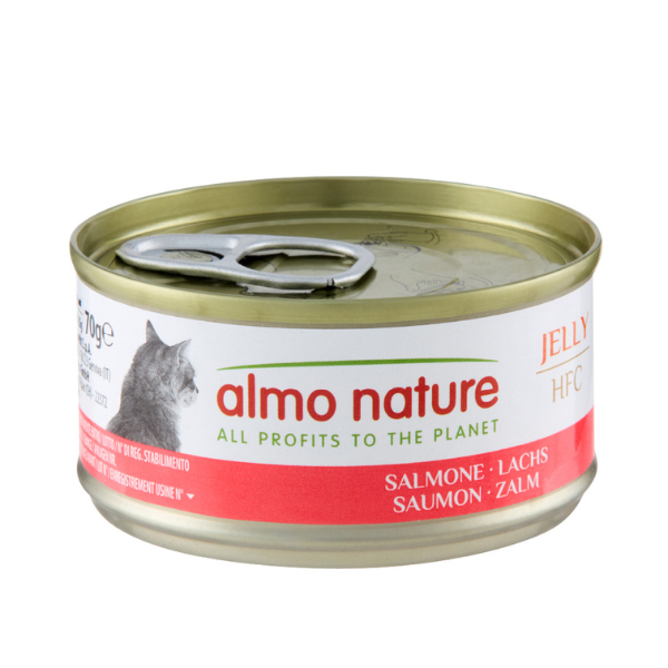 foto del prodotto almo nature hfc natural monoproteico cat 70 gr - salmone - confezione da 6 pezzi - cibo monoproteico gatto - 10 sconto con codice almoblack