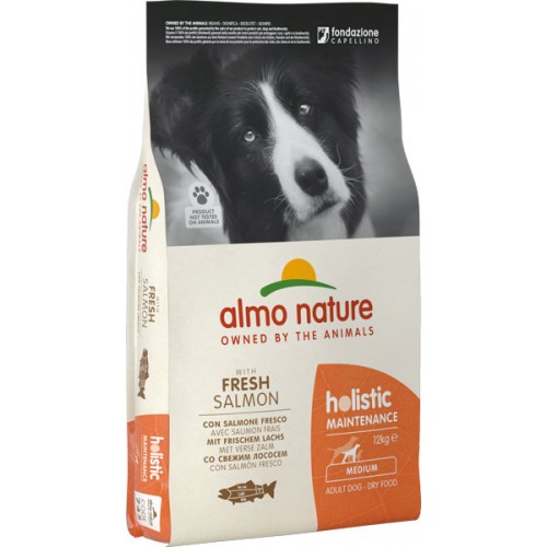 foto del prodotto almo nature holistic maintenance fresh medium adult con salmone 12 kg croccantini per cani 1 ordine scegli lo sconto bzr5 bzr20 200 punti fedelt 