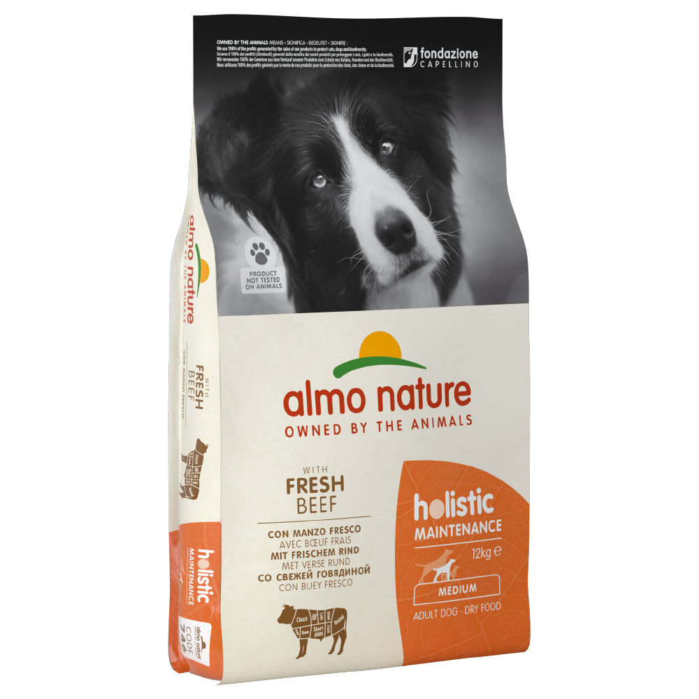 foto del prodotto almo nature holistic medium adult con manzo fresco 12 kg