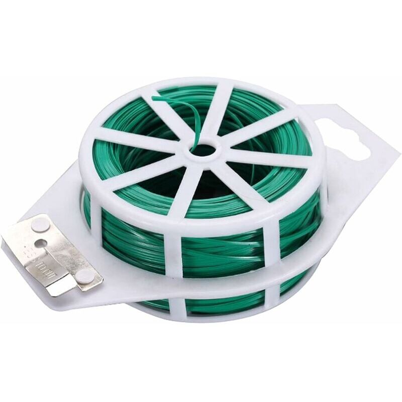 foto del prodotto alovez 100m di fascette per piante da giardino, fascette per innesto in plastica per giardinaggio, fascette metalliche multiuso verde 
