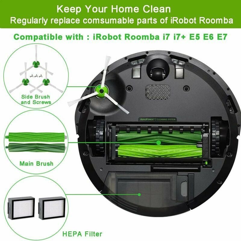 foto del prodotto alovez 11 pezzi di accessori di ricambio, compatibili con irobot roomba e5 e6 e7 i7 i7 i8 i8 j7 j7 i6 i6 i4 i4 i3 i3 eur, per eur robot
