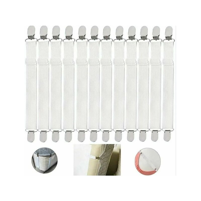 foto del prodotto alovez 12 pezzi di supporto elastico per lenzuola, supporto per lenzuola, clip elastica per materasso, supporto elastico per lenzuolo con angoli,