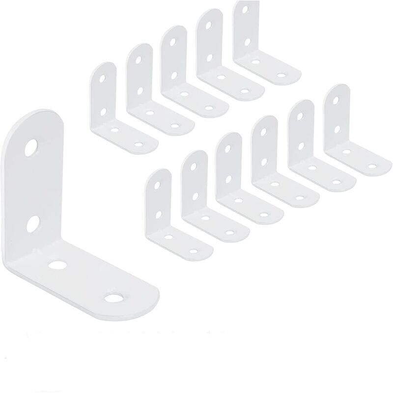 foto del prodotto alovez 12 pezzi staffe angolari in acciaio inox 40 x 40 mm per il fissaggio di mobili in legno bianco