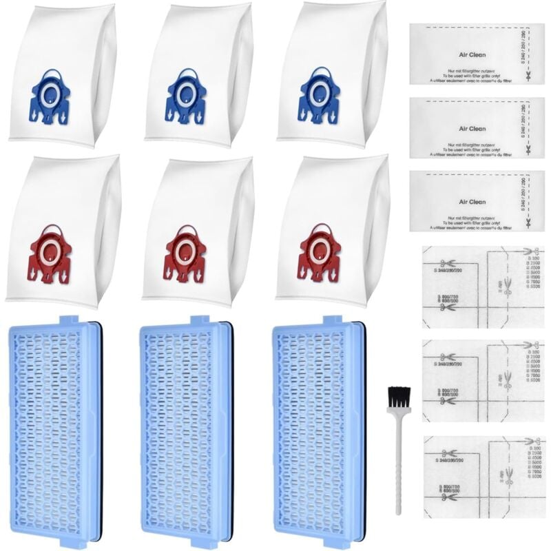 foto del prodotto alovez 16 pezzi di accessori per aspirapolvere miele s8340, compact c1 c2, complete c2 c3, 3 filtri hepa sf ha 50 3 sacchetti per aspirapolvere