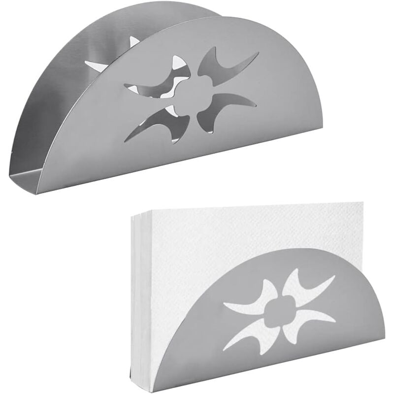 foto del prodotto alovez 2 pezzi porta tovaglioli in acciaio inox porta tovaglioli di carta a forma di ventaglio distributore di carta cavo porta tovaglioli di carta