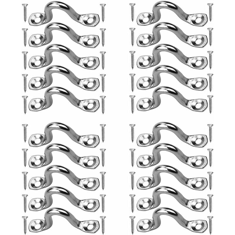 foto del prodotto alovez 20 pezzi occhielli in acciaio inossidabile da 4 mm, fibbia di montaggio per ponte kayak, fibbia di montaggio paraurti con 40 pezzi viti per