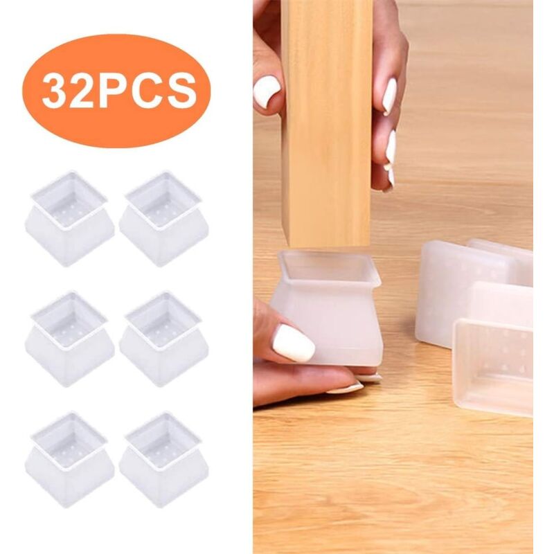 foto del prodotto alovez 32 pezzi di cuscinetti per gambe di sedie da tavolo, tappi per sedie, protezioni per gambe di sedie, per gambe di tavoli da 3,5 cm a 4,5 cm