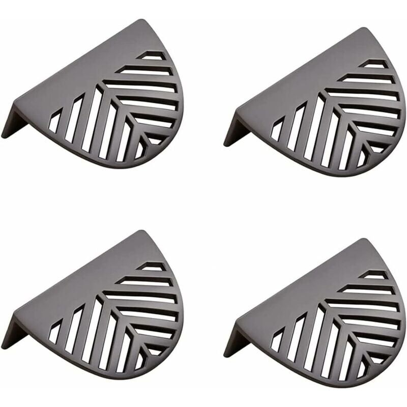 foto del prodotto alovez 4 pezzi maniglie per mobili a forma di foglia maniglie per mobili da cucina in ottone dorato maniglie per cassetti e porte in rame nero