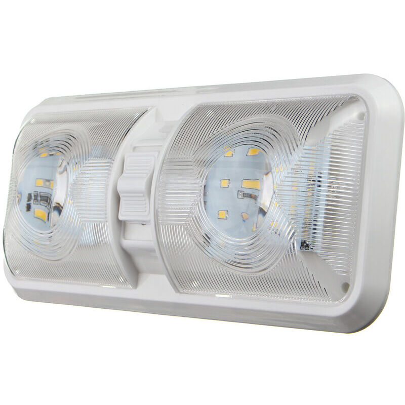 foto del prodotto alovez 48led 2835 smd plafoniera doppia illuminazione interna per caravan campeggio camion