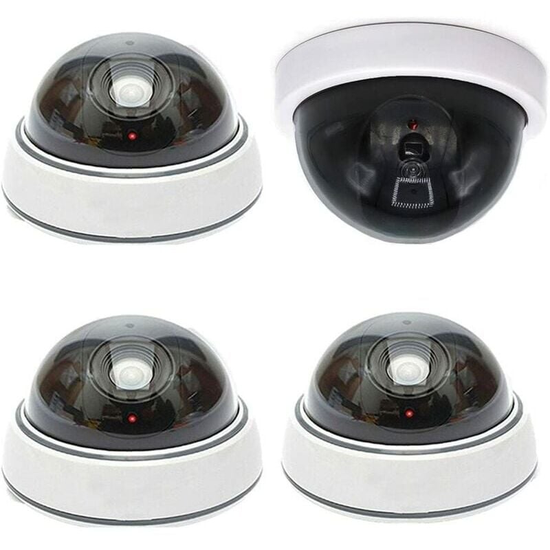 foto del prodotto alovez 4pcs telecamera finta a cupola wireless simulazione di sicurezza esterna con led ir dall aspetto realistico per la protezione della