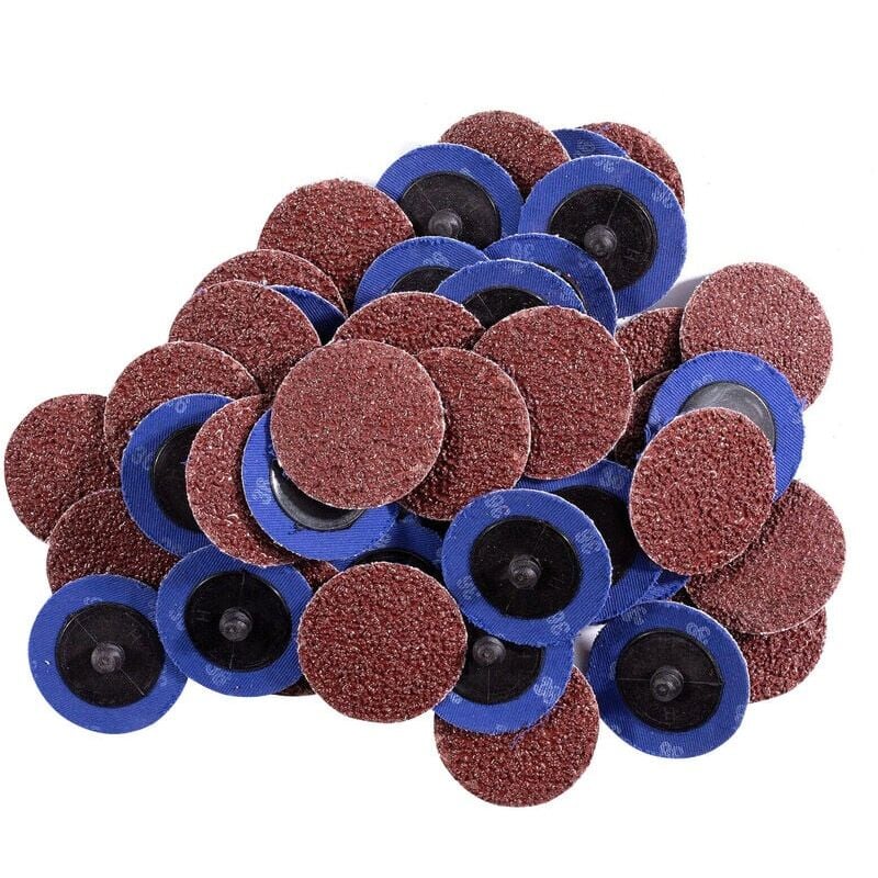 foto del prodotto alovez 50 pezzi 2 pollici disco abrasivo 36 grana smerigliatrice allumina rullo di bloccaggio accessorio per smerigliatrice per rimozione vernice,