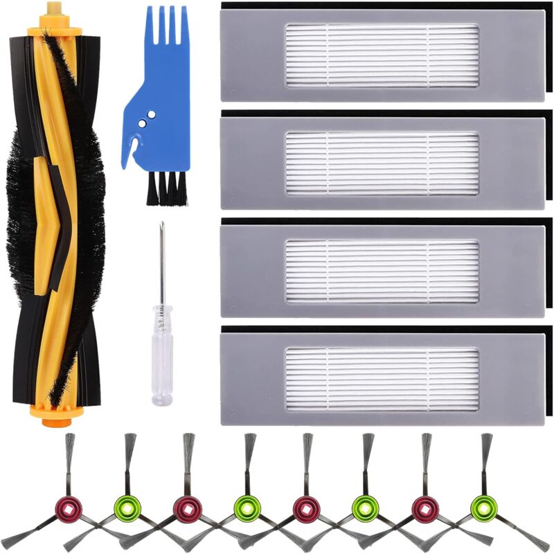 foto del prodotto alovez accessori di ricambio per ecovacs deebot ozmo 950 920 serie t8,t8 ,t8 aivi,t9,t9 e n8,n8 ,n8 pro,n8 pro , 1 spazzola principale, 4 filtri
