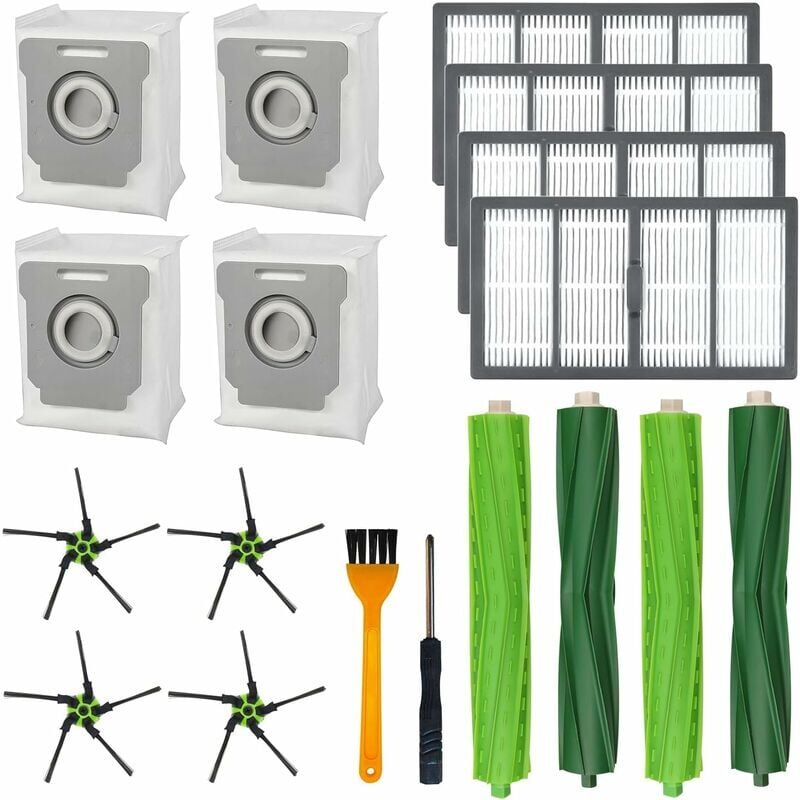 foto del prodotto alovez accessori per aspirapolvere per irobot roomba s9 s9 , kit filtri e spazzole per irobot roomba, con 4 spazzole in gomma, 4 sacchetti per la