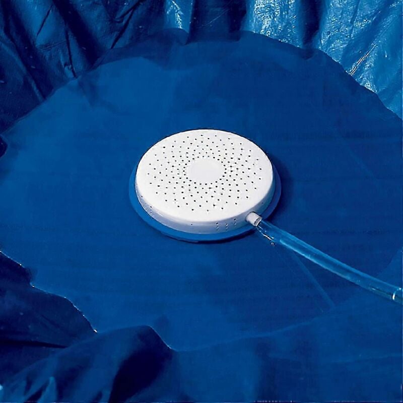 foto del prodotto alovez accessori per lo scarico della piscina, confezione in cartone con tubo flessibile e sifone, scolapiatti per copertura piscina