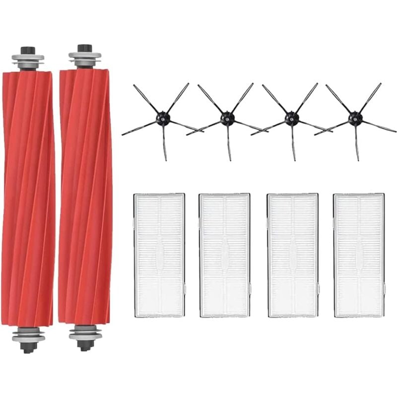 foto del prodotto alovez accessori per roborock s7, pezzi di ricambio per roborock s7, 2 spazzole principali, 4 filtri aria, 4 spazzole laterali per xiaomi roborock