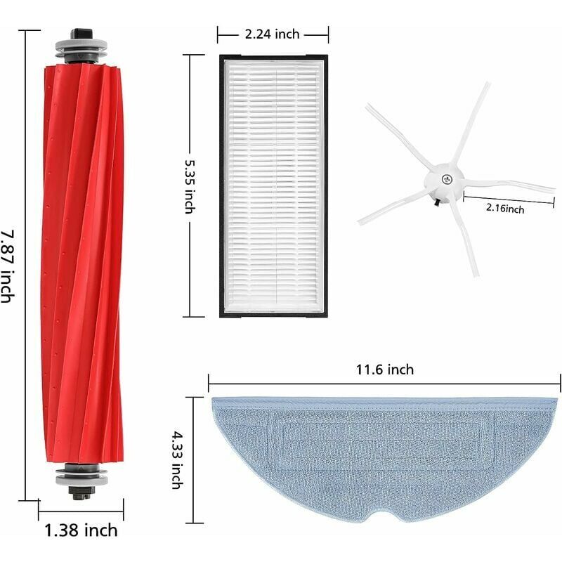 foto del prodotto alovez accessori s7 maxv ultra per xiaomi roborock s7 s7 s7 maxv s7 maxv plus s7 pro ultra derrui kit di sostituzione da 11 pezzi