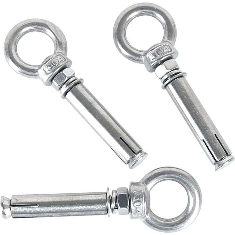 foto del prodotto alovez accessorio di sollevamento, bulloni di espansione m8 x 60 mm, bullone ad occhiello in acciaio inossidabile 304, confezione da 5