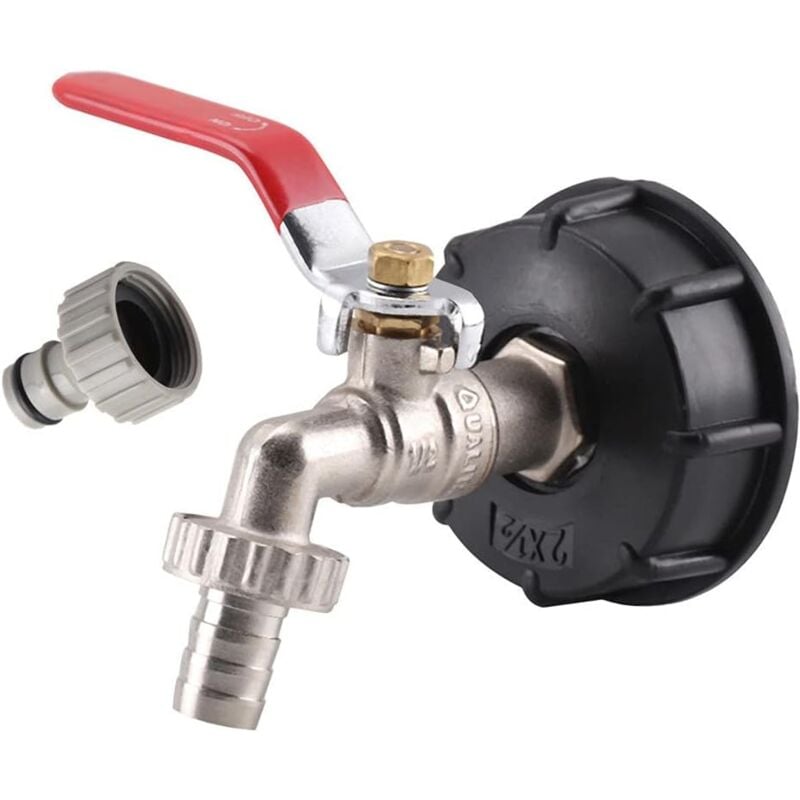 foto del prodotto alovez adattatore ibc 1000l, adattatore per serbatoio ibc s60x6, rubinetto da giardino in ottone, tubo flessibile per olio combustibile da 1 2 