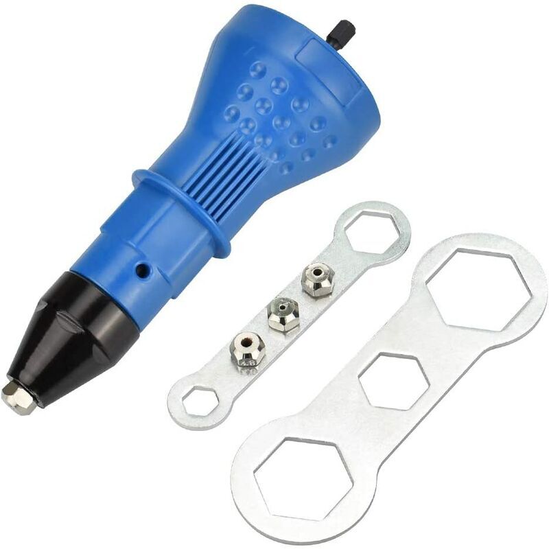 foto del prodotto alovez adattatore per pistola per rivetti, pistola per rivetti elettrica in acciaio inox, utensile per rivetti con ugello e chiave per forno, fai