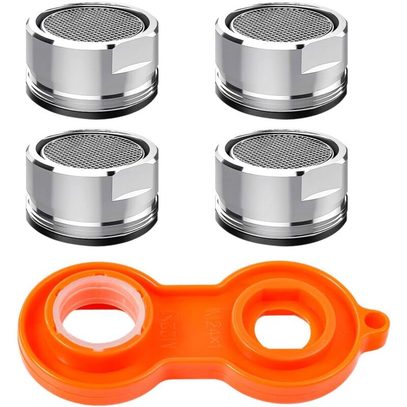 foto del prodotto alovez aeratore per rubinetto a risparmio idrico, accessori per aeratore per rubinetto, filtro per rubinetto m24 con guarnizione.