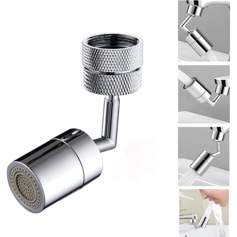 foto del prodotto alovez aeratore per rubinetto del lavandino, rubinetto universale girevole a 720 gradi, due modalit di flusso dell acqua