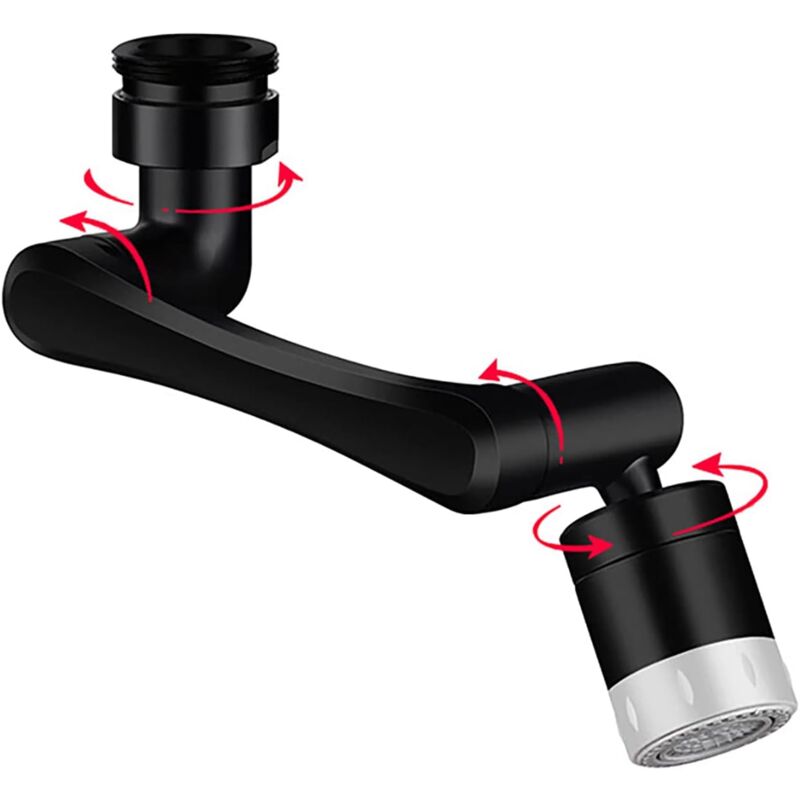 foto del prodotto alovez aeratore per rubinetto, girevole a 1080 , risparmio idrico, 2 ugelli di miscelazione, aeratore universale per rubinetti da cucina bagno