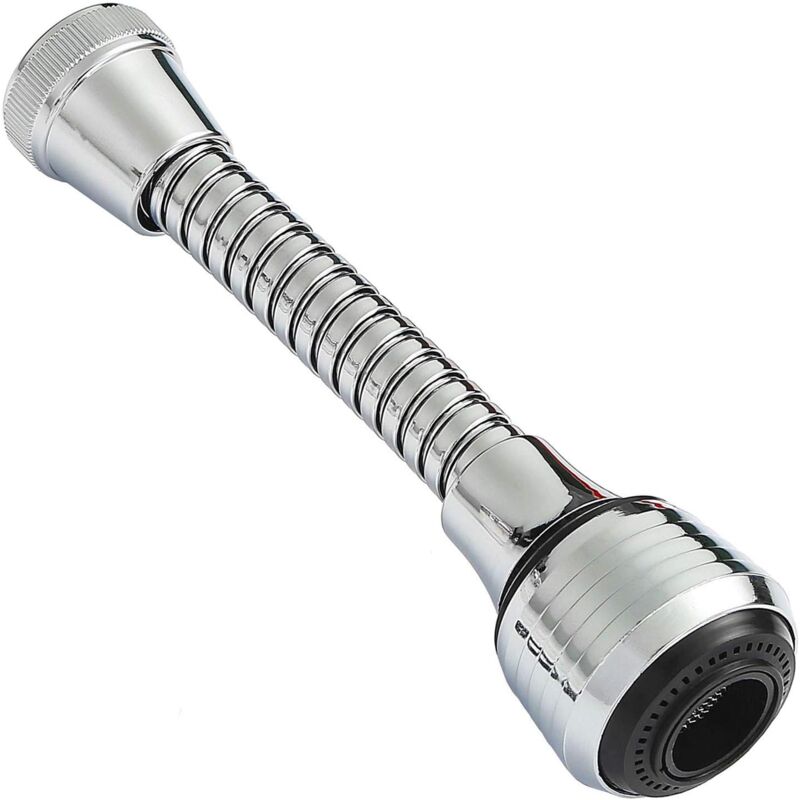 foto del prodotto alovez aeratore per rubinetto lavello cucina flessibile a 360 , estensione in abs cromato lucido