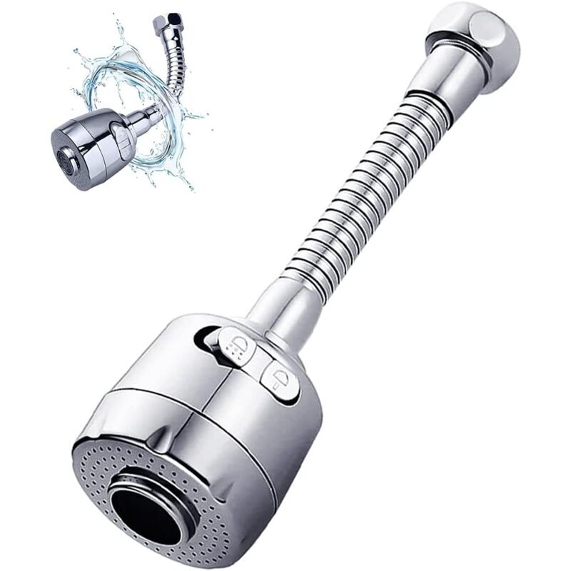 foto del prodotto alovez aeratore per rubinetto, rubinetto girevole a 360 , eiettore con filtro regolabile per il risparmio idrico, utilizzato per cucina e