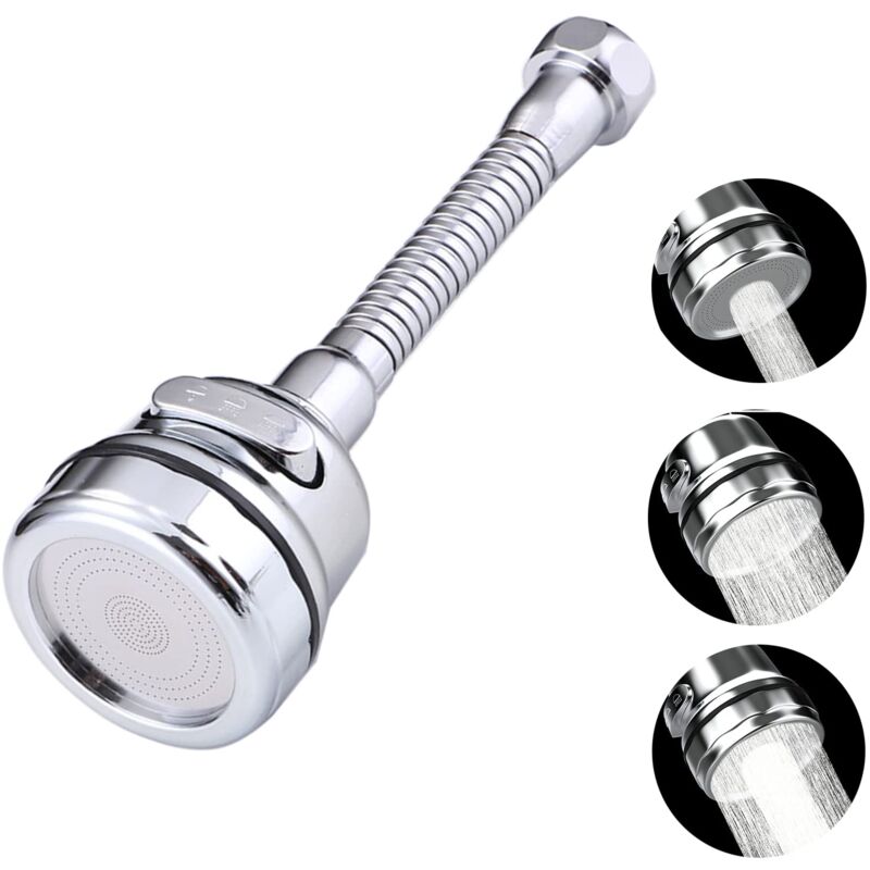 foto del prodotto alovez aeratore per rubinetto, soffione, ugello per rubinetto del lavello della cucina, 3 modalit , prolunga per rubinetto da 20 cm per