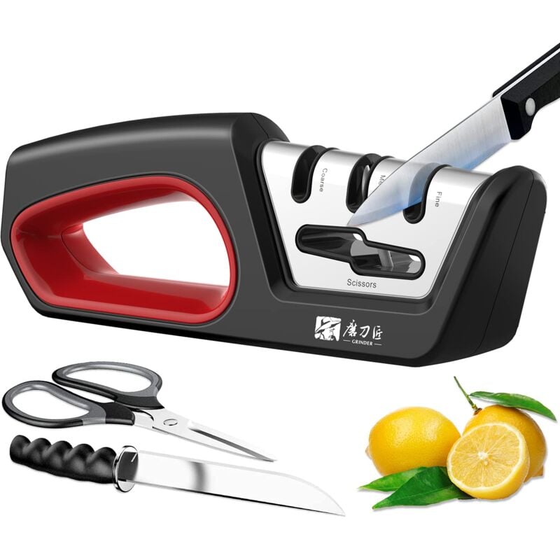 foto del prodotto alovez affilacoltelli 4 in 1 per affilare coltelli da chef, affilacoltelli da cucina per restaurare coltelli non seghettati