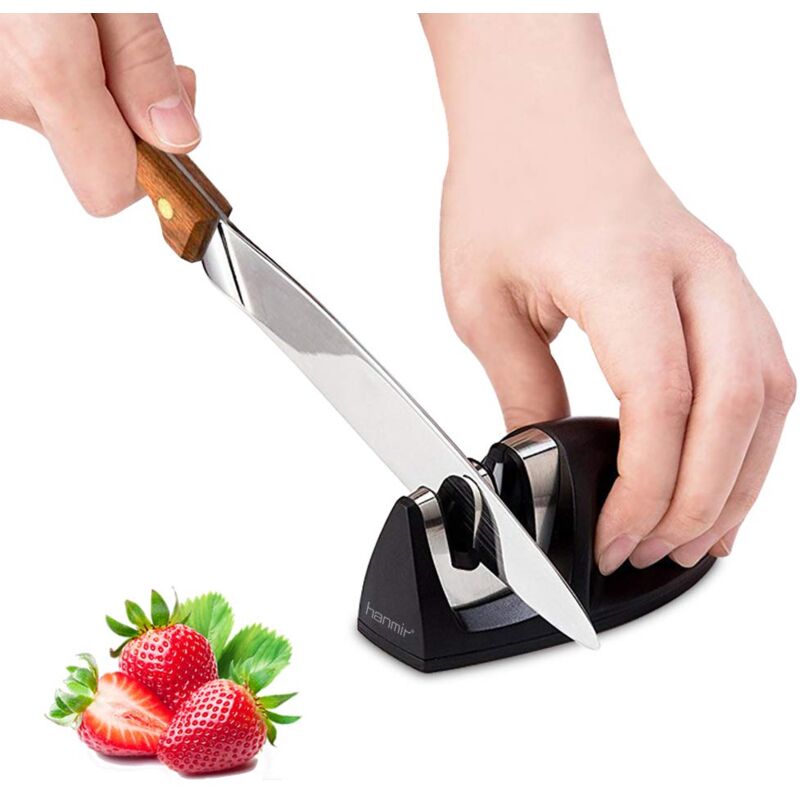 foto del prodotto alovez affilacoltelli professionale 2 in 1 per coltelli da cucina, affilacoltelli manuale per coltelli in acciaio inossidabile e ceramica