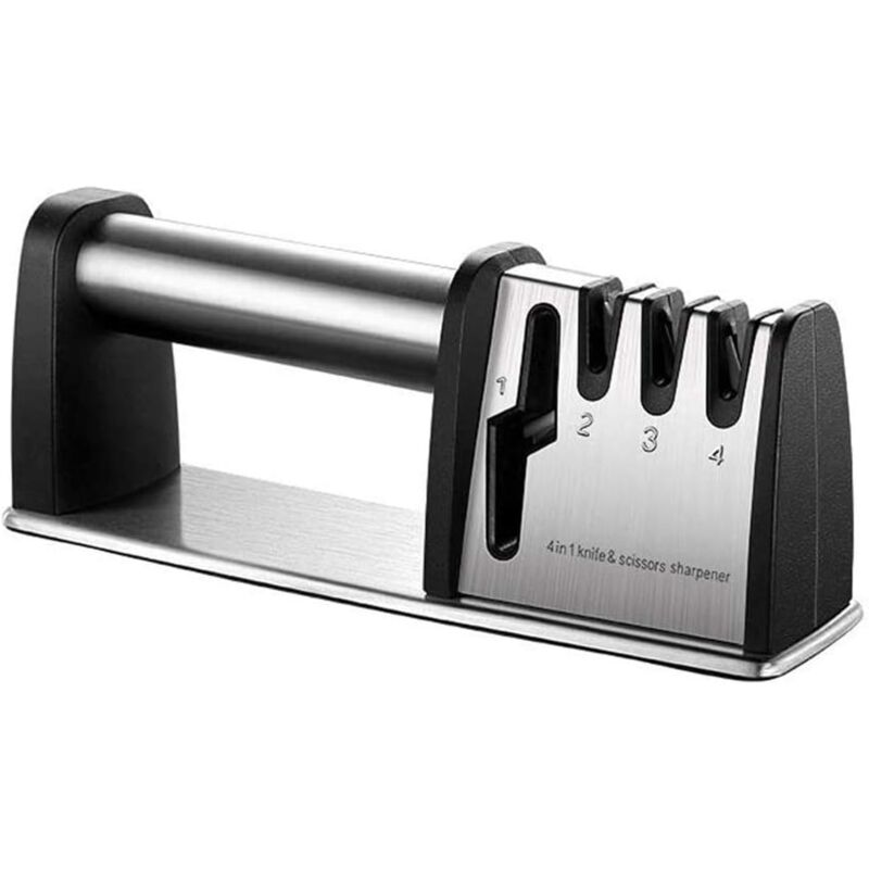 foto del prodotto alovez affilacoltelli professionale, affilacoltelli, affilacoltelli da cucina 4 in 1 in acciaio al tungsteno diamantato